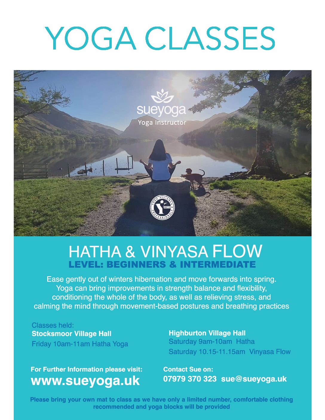 New Yoga Classes starting on Saturday’s