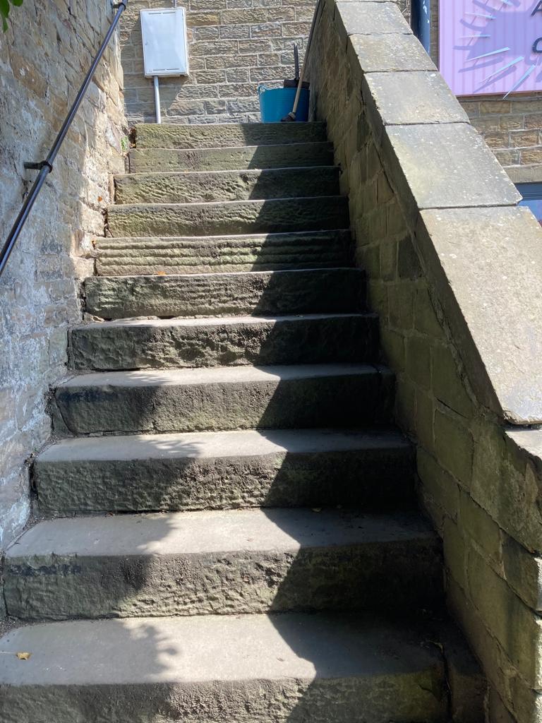 Cleared stone steps from George Street up to School Hill