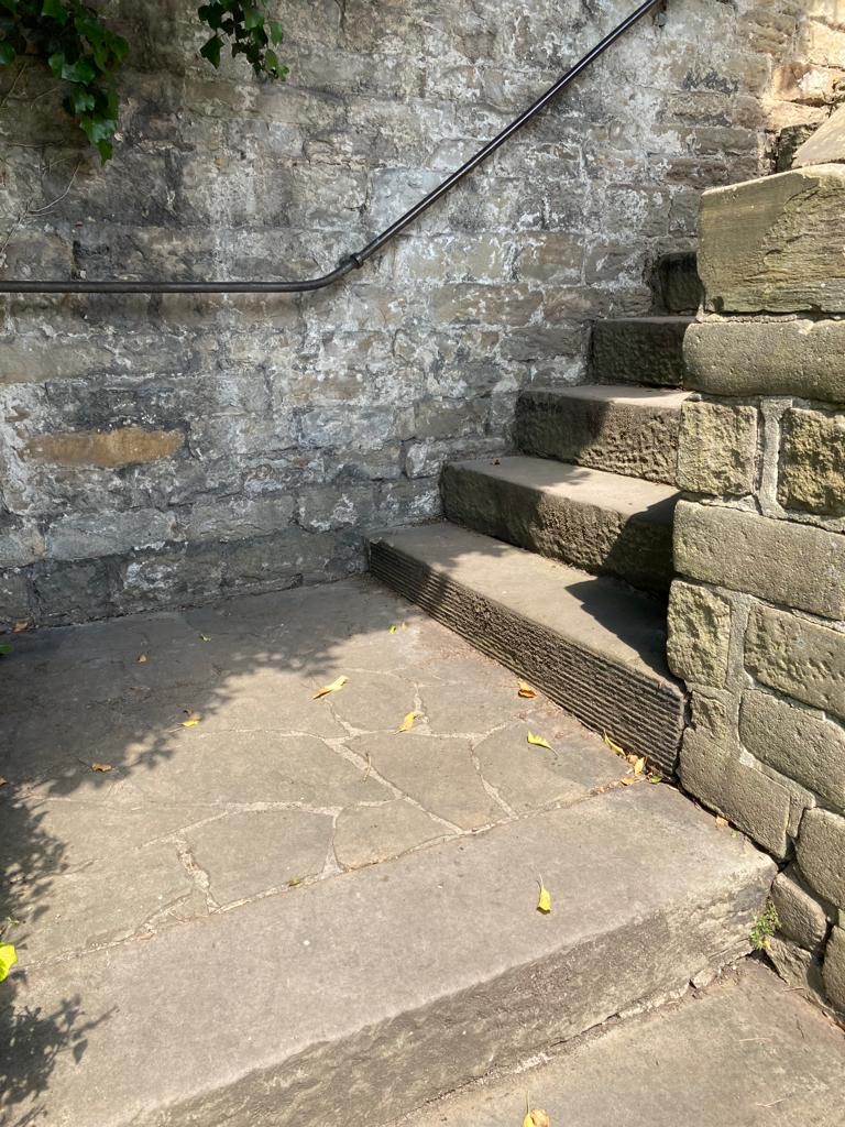 Cleared stone steps from George Street up to School Hill