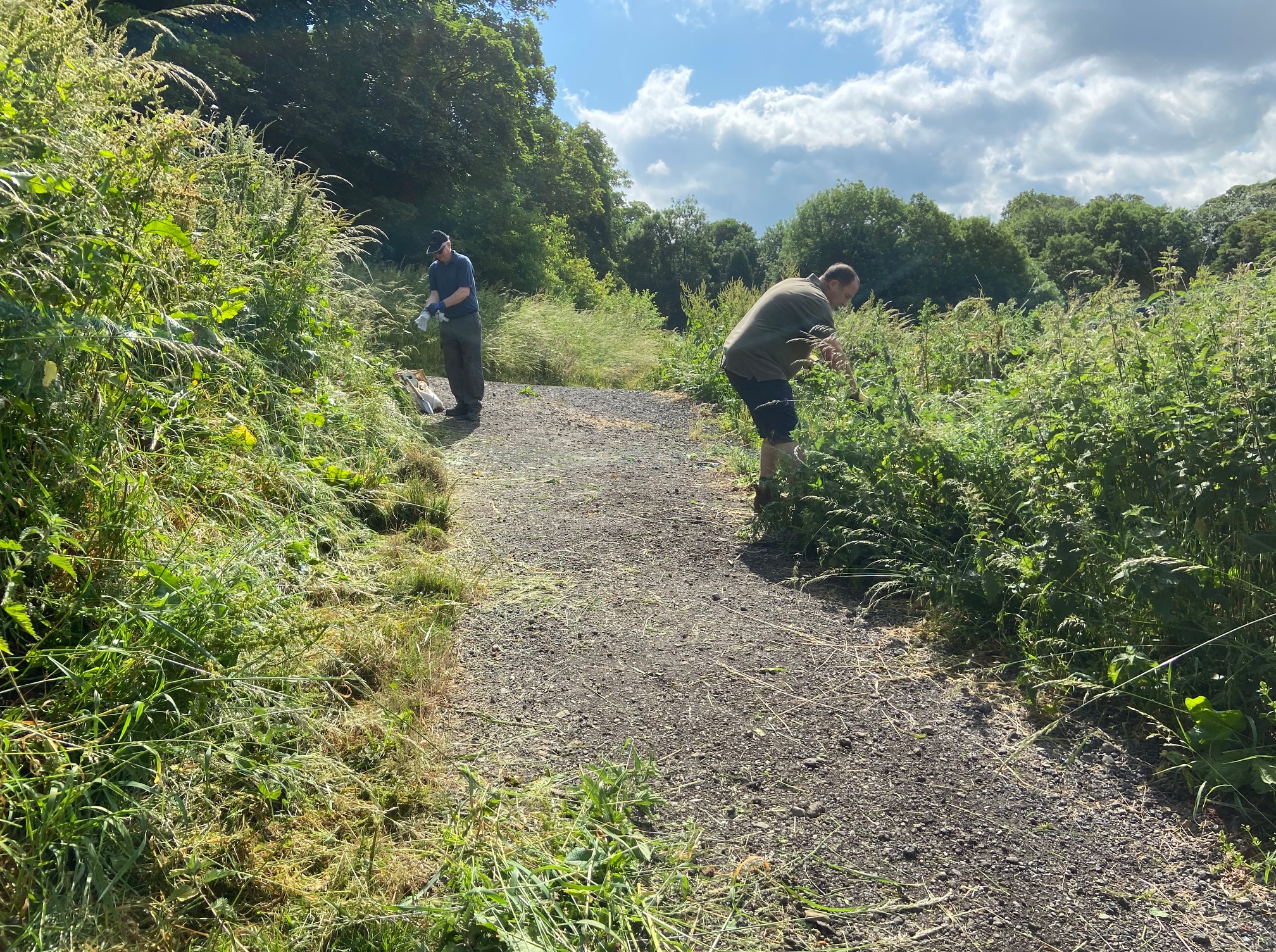 Volunteers working on the Community Field