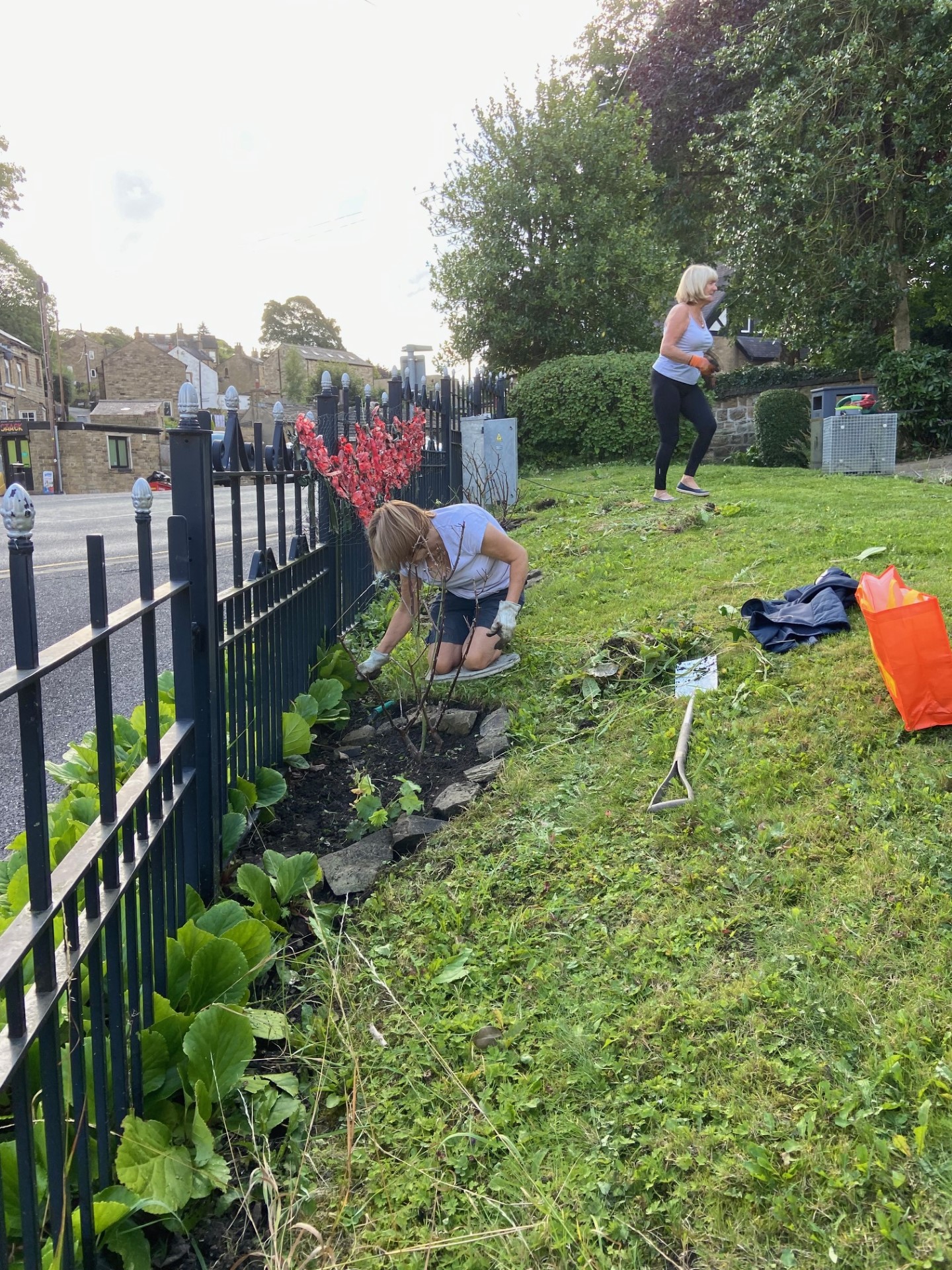 Tidying up the Memorial Garden