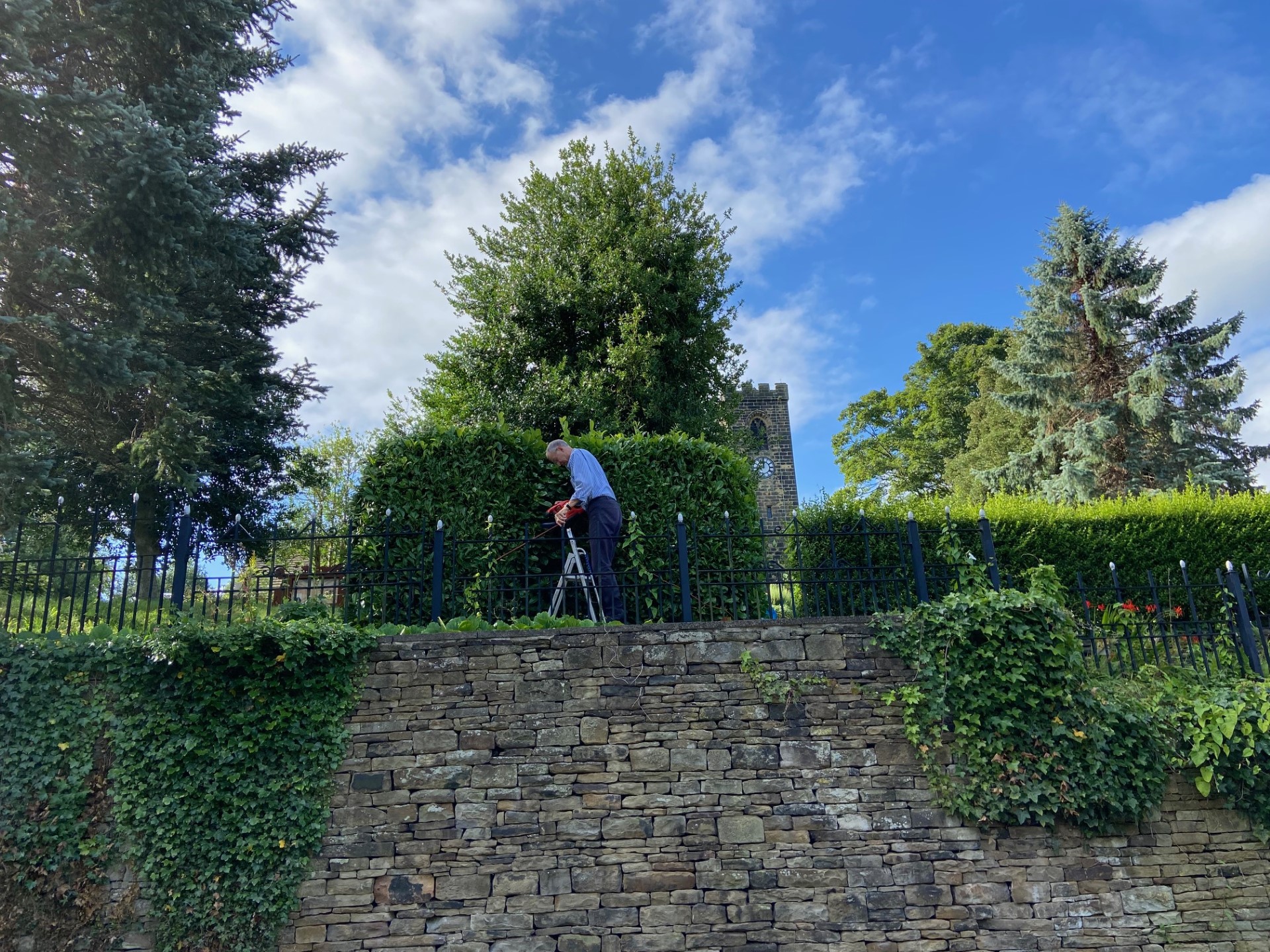 Tidying up the Memorial Garden