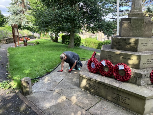 Tidying up the Memorial Garden