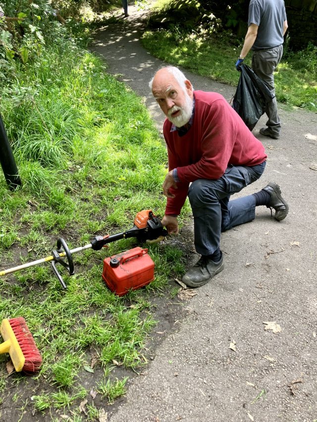 Strimming the path edges