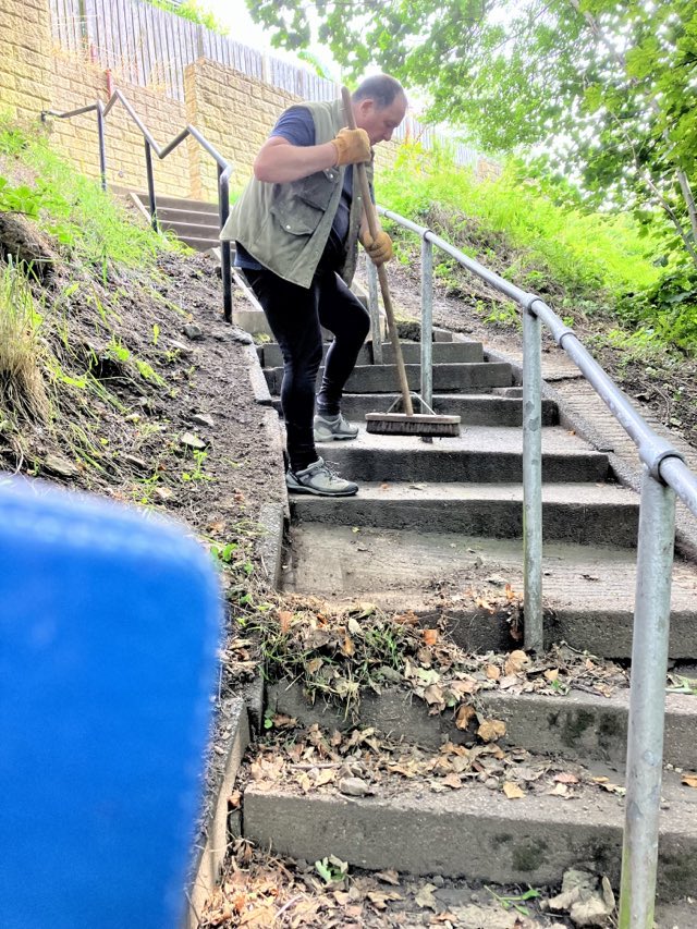 Clearing the quarry steps