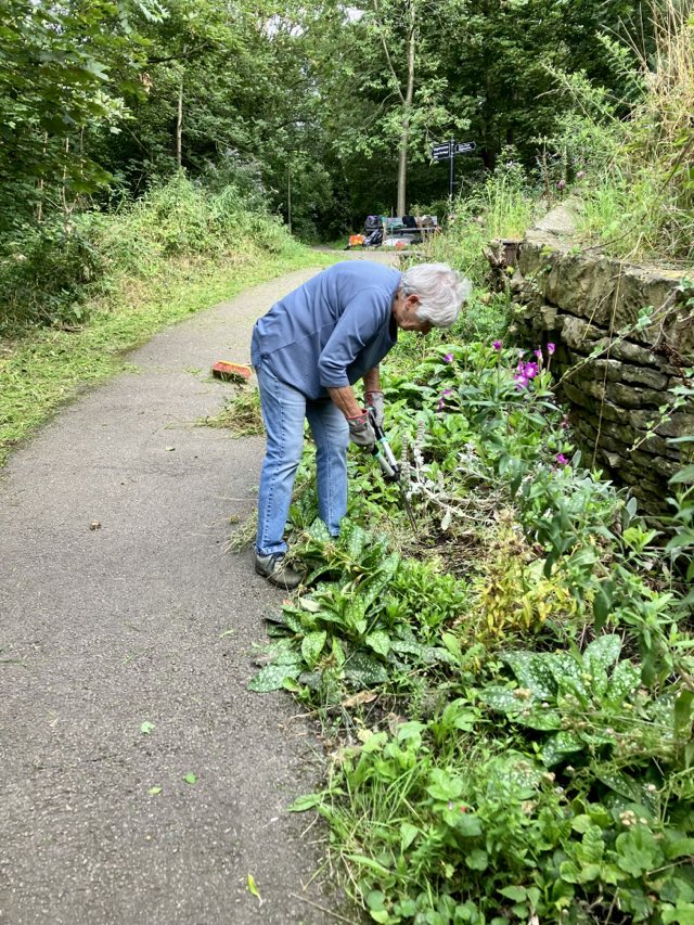 Edges of the path to the quarry being tidied up.