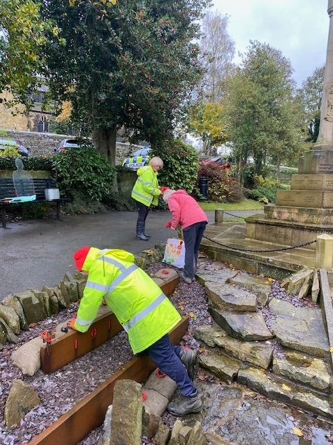 Preparing the Memorial Gardens for the Service of Remembrance